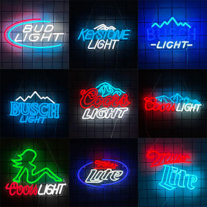 Coors Light Neon Signs for Wall DecorBusch/Bud/Keystone Neon Lights for BedroomMan Cave Bar Pub Restaurant Party Decor.