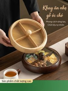 XIANGYOUYOU | Hộp Đựng Hạt Gỗ Phong Cách Trung Quốc Có Nắp Chia Khu vực