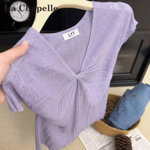 La Chapelle | Lightweight Quick Dry Elegant V-Neck Twisted Top