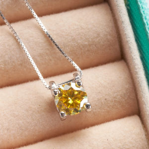 BagueRingen Real 1ct Moissanite Pendant Necklace For Women Top Quality 925 Sterling Silver Wedding Party Bridal Fine Jewelry