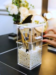 Rak Organizer Multifungsi dengan Mutiara Kotak Penyimpanan Kuas Serbaguna / Rak Brush Make Up PH K18