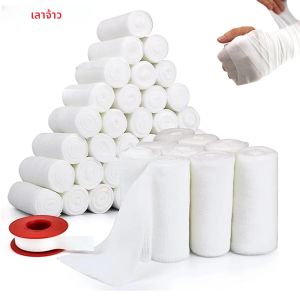 10 ม้วนผ้ากอซม้วนเทป-ผ้ากอซ-อุปกรณ์ปฐมพยาบาล-ยืดหยุ่นBreathable Gauze BANDAGE-ผ้าพันแผลสําหรับบาดแผล