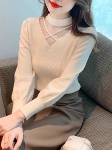 Retro Soft Knitted Loose Fit Overhead Half High Collar Korean Style Womens Sweater Spring Autumn Winter Trendy Base Layer Shirt