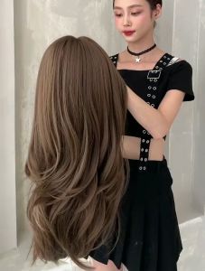 【Miss Wiggy】Super Soft 68CM Wig Hair Extension For Women Long Curly Hair Bangs Wig Big Wave MW0299