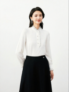 Koradior | Winter French Style Tencel Cotton Shirt