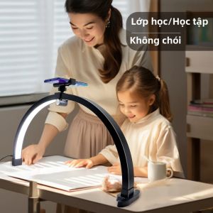 Đèn Bàn Làm Móng Hình Lưỡi Liềm LED Gấp Gọn 56cm Có Thể Điều Chỉnh Độ Sáng Dùng Cho Tiệm Làm Đẹp Làm Sáng Bàn Làm Việc