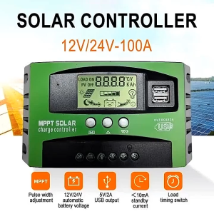 NEW COD Solar Charger Controller Panel Surya 12V/24V 30A PWM Regulator Dual USB Port LCD Display