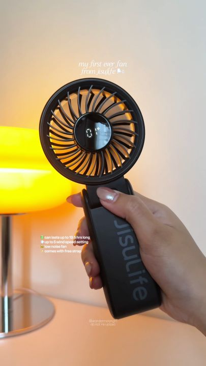 JISULIFE Handheld Fan Life7 Mini Fan Portable Rechargeable 5000mAh Battery  Foldable USB Electric Fans With Gears Strong Wind For Summer School Small 