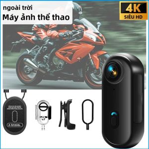 Camera Hành Động Mini 4K Gắn Xe Máy Điều Khiển Bằng Ngón Tay Nhẹ Quay POV Dành Cho Thể Thao Đường Trường Xe Đạp Vlog Quay Phim Thú Cưng