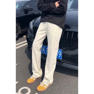 Quick Dry Ice Silk Mens Summer Thin Casual Pants American Style Slant Cut Outdoor Mountain Climbing Trousers Loose Fit Straight Leg