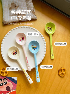 Ceramic Spoon Long Handle Soup Spoon Cute High Aesthetic Dinner Spoon Home Sweet Dessert Spoon Sheli Brand Handmade Utensil