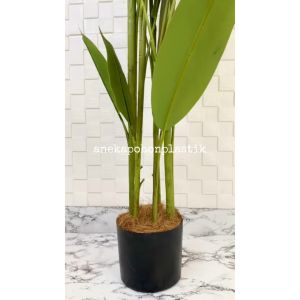Pohon Hias Daun Pisangan Heliconia Bunga Bird Of Paradise T165 Latex Artificial Pot Dasar Hitam Plastik Dekorasi Ruangan Rumah Aesthetic