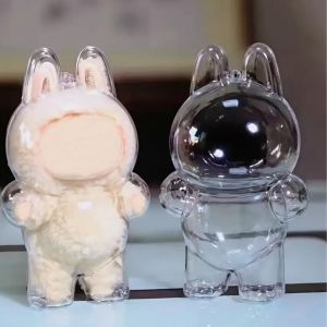 For Labubu Transparent Protective Cover Plush Dolls Display Storage Case Monster Toy Cute Elf Doll Portable Organizer Box For Labubu v3 Protective Acrylic Case