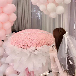 999 Rose Petal Artificial Flowers Eternal Soap Flower Bouquet for Girlfriend Valentines Day Gift Long Lasting Fake Flowers