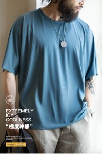 MADEN brand work style 2024 summer new men American casual ice thin short sleeve vertical pattern pit strip breathable boy simple loose T-shirt