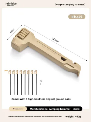 The Primitive | Multifunctional Camping Tool Tent Hammer
