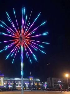Outdoor Waterproof LED Digital Firework Light Modern Landscape Lighting Decorative Flashing Light for Square/Park Residential Area