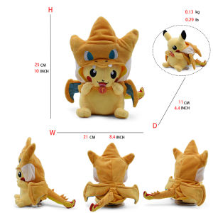 Cos Eevee Pikachu Cosplay Plush Toys Pikachu Peluche Lucario Stuffed Animal Doll Collectible Gift Cartoon Plushies Cute 20CM