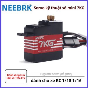 NEEBRC 7KG 21G 17G Chống Nước Khung Bán Nhôm Kỹ Thuật Số Servo Cho 1/18 1/16 RC Xe Thuyền Máy Bay Robot Kim Loại Động Cơ Giảm Tốc 40x13.5x33.45mm