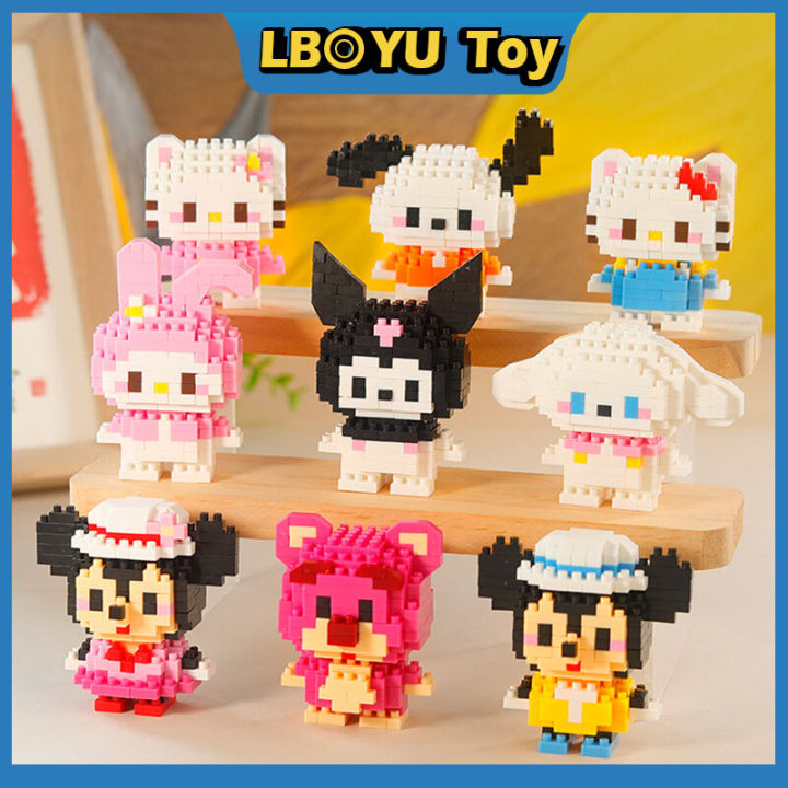 Cute Cartoon Building Blocks Disney Series Sanrio Building Block Toys Children's Puzzle 3D Model Building Block Gifts