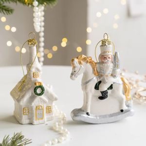 Christmas Tree Decorations Christmas Creative Painting White Nordic Style Christmas Tree Pendants Party Decoration Gifts