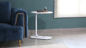 Metal C-shaped side table study computer coffee table bedside table 2023 Scandinavian style living room sofa coffee table bedroom study office desk removable metal bracket
