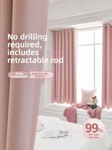 ORIENTAL LAN | Blackout Hole-Free Installation Full Set Window Curtain