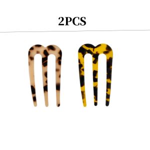 2pcs Womens Multicolor Acetic Acid U-Shaped Hairpin Bun Holder Chinese Style Hairpin French Low Bun Hairpin Mothers Day Gift