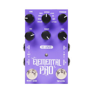 M-VAVE | M-VAVE ELEMENTAL PRO Guitar Digital Stereo Delay Effect Pedal 9 Delay Effects Dual Power Supply Stereo/Mono Modes