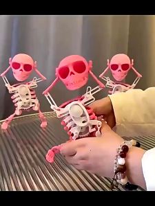 Mainan Tengkorak Joget Tengkorak Ayun Clockwork Dancing Skeleton Ornamen Mainan Tengkorak