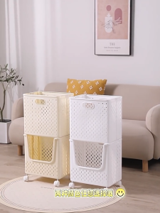 SUNOOM ตะกร้าซักผ้าแบบพับได้ ตะกร้าเก็บของเล่นบนล้อ ที่เก็บข้อมูลอเนกประสงค์ความจุขนาดใหญ่ ตะกร้าผ้า ตะกร้าใส่เสื้อผ้าสกปรก