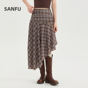 SANFU | Summer Waist Cinching Bias Cut Skirt