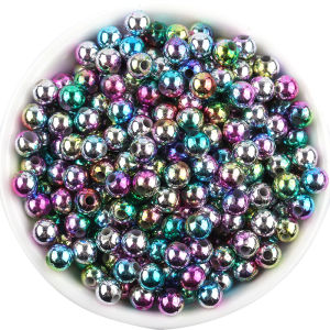 100 Chiếc 6mm Nhiều Màu Sắc Bóng Acrylic Hạt Nhăn Tròn Rời Hạt Để DIY Làm Đồ Trang Sức - Vòng Cổ Vòng Tay Bông Tai Phụ Kiện