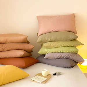 Simple Pure Color Pure Cotton Pillowcase Bed Single One-Pair Package 100 Cotton Pillowcase Single 48 Cmx74cm Pillow Bag