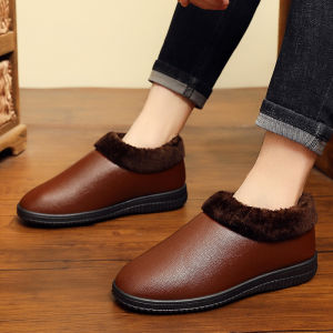 Winter Waterproof Warm Thick Sole Fleece Lined Cotton Shoes
