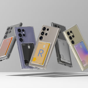 Ringke Fusion Card Compatible with Galaxy S24 Ultra Built-in Slim Card Holder Clear Hard PC Back TPU Side