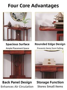 ZHISHANYUAN | New Chinese Style Wall-mounted Slim Solid Wood Console Table