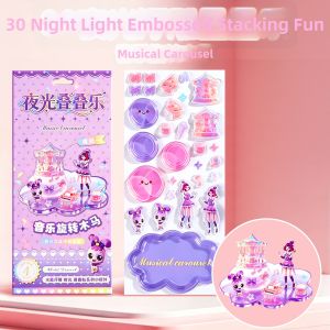 LOOM LUXE | 3D Crystal Nightlight Decorative Stickers DIY Kits for Kids with Cute Cartoon Patterns