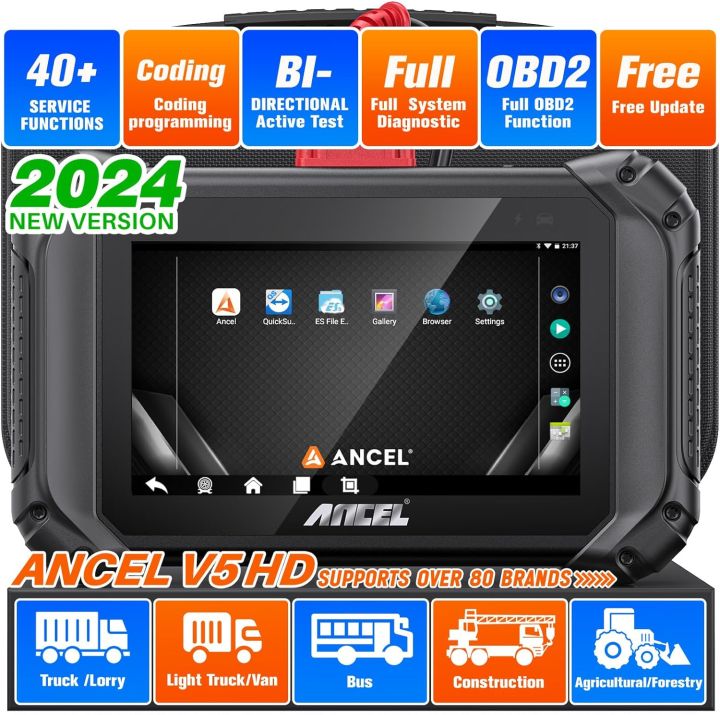 【Ship From Laguna】ANCEL V5 HD 12V 24V OBD2 Scanner Full System 2025