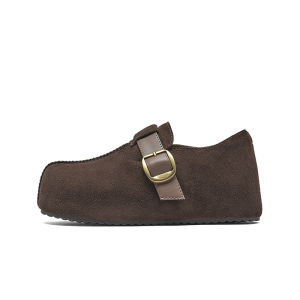 Hotwind | Thick-soled Brown Softwood Womens Flats