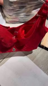 Plus size Slim-look minimize effect wireless lace full cover bra(D/E cup)