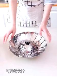 VỈ HẤP INOX GẤP GỌN TIỆN DỤNG XỬNG HẤP INOX 3 CHÂN CÓ THỂ ĐIỀU CHỈNH ĐỘ MỞ