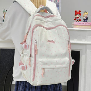 กระเป๋าเป้สะพายหลังผ้าไนลอนแบบลำลองสำหรับนักเรียนมัธยมปลายและมหาวิทยาลัย กระเป๋าสะพายไหล่แบบสองข้างสำหรับผู้หญิง กระเป๋าสะพายไหล่แบบลำลอง