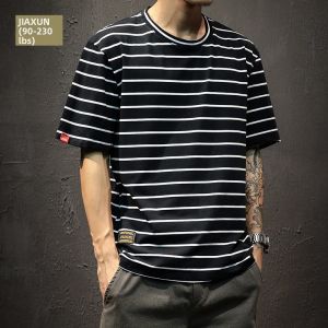 Jiaxun | Summer Striped Plus Size Loose T-shirt