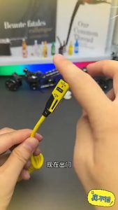 SATA 65W 4 in 1 Data Cable 6A USB Type C Spring Telescopic Quick Charger Cable Wire