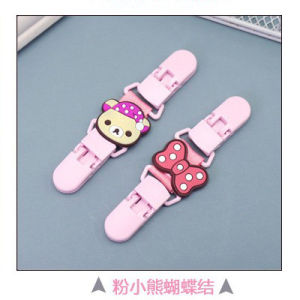2pcs/Set Cute Baby Handkerchief Towel Clip & Cartoon Character Anti-Drop Chain Stroller Blanket Clip