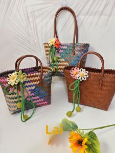 Handwoven Large Capacity Basket Handbag for Company Anniversary Celebration Birthday Party Favors Retro French Style Gift Basket