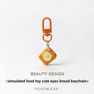 Cute Bread Keychain Pendant Creative Cartoon Bag Accessory Couple Best Friend Gift School Bag Charm