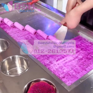 Dapur Panjang Fried Ice Cream Roll Machine Thailand Mesin Ais Krim Segi Empat Gulung Viral Fry Yoghurt Aiskrim Goreng Icecream Maker Commercial