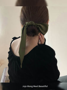 Original Design Jojo Wang Meet Beautiful Green Silk Hair Accessories for Girls Korean Style Hair Clips and Headbands